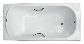 Чугунная ванна Roca Haiti 140x75 2331G0000 с противоскольжением, с отверстиями для ручек в Воронеже 0