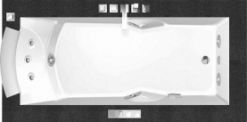 Ванна 180х90см SX со смес, дезинф. и подсветкой бел/хром/венге JACUZZI 9F43-344A в Воронеже 0