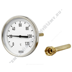 Термометр биметаллический осевой Дк63 L=60мм G1/2" 120C А5000 Wika 3901670 (36523009) в Воронеже 0