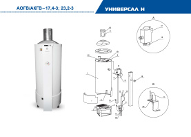 Газовый котел напольный ЖМЗ АОГВ-17,4-3 Универсал (Н) (479000) в Воронеже 2