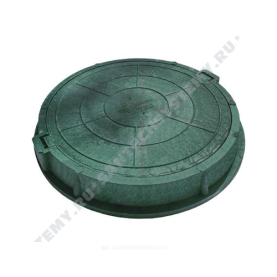 Люк полимер (легкий) зелёный круглый 760х630 h=90мм 30кН в Воронеже 1