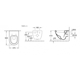 Унитаз подвесной Villeroy&Boch Subway 2.0 Plus 41-638971 белый альпин с креплением в Воронеже 2