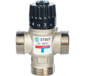 Термостатический смесительный клапан для систем отопления и ГВС 1 НР 35-60°С STOUT SVM-0020-166025 в Воронеже 1