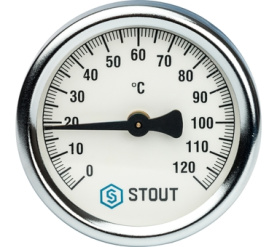 Термометр биметаллический накладной с пружиной. Корпус Dn 63 мм STOUT SIM-0004-630015 в Воронеже 1